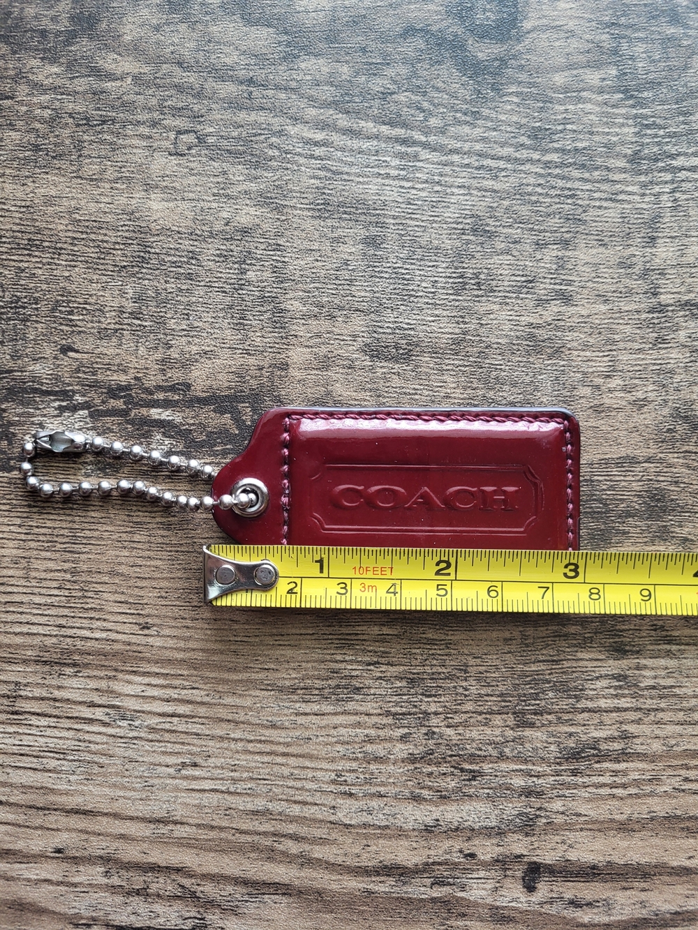 COACH Red Patent Leather 3" Hangtag - Picture 2 of 3